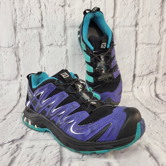 Salomon XA Pro 3D Mountain Trail Running Shoes Womens Sz 7 Purple Durable Comfor - Picture 2 of 14